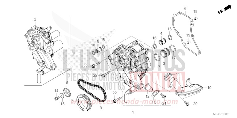 POMPE A HUILE de Gold Wing MAT BULLET SILVER (NH389) 2026